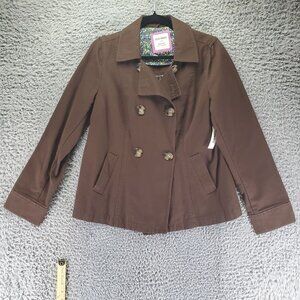 Old Navy Jacket Womens Medium Brown Double Breasted Button Front *NWT*